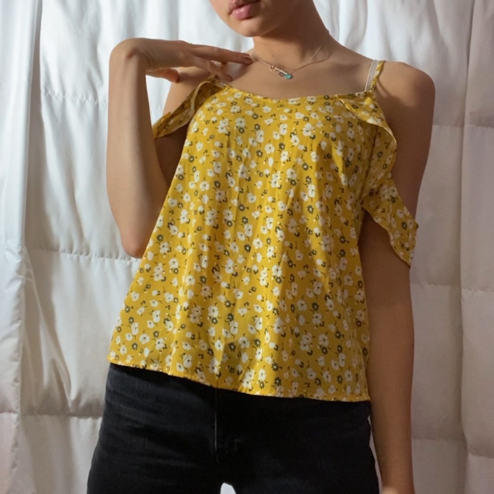Yellow Spaghetti strap Blouse